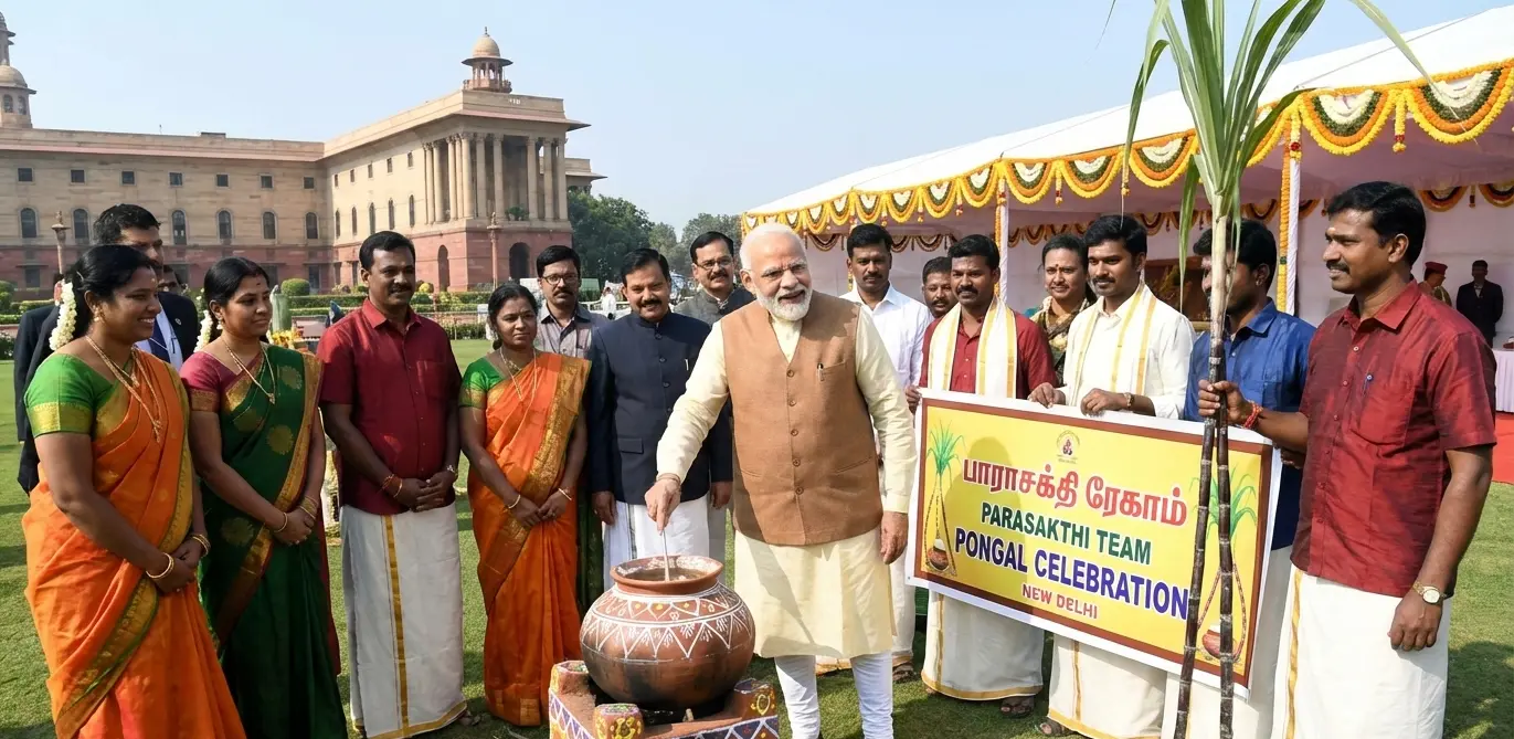 Parasakthi Team Celebrates Pongal with PM Modi in New Delhi