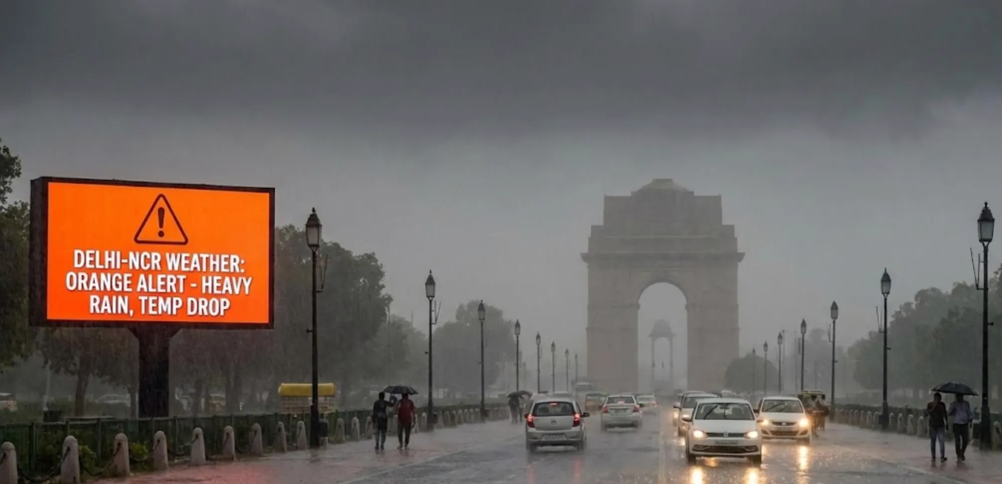 Delhi-NCR Weather: Orange Alert Issued Amid Rain, Temperature Drop