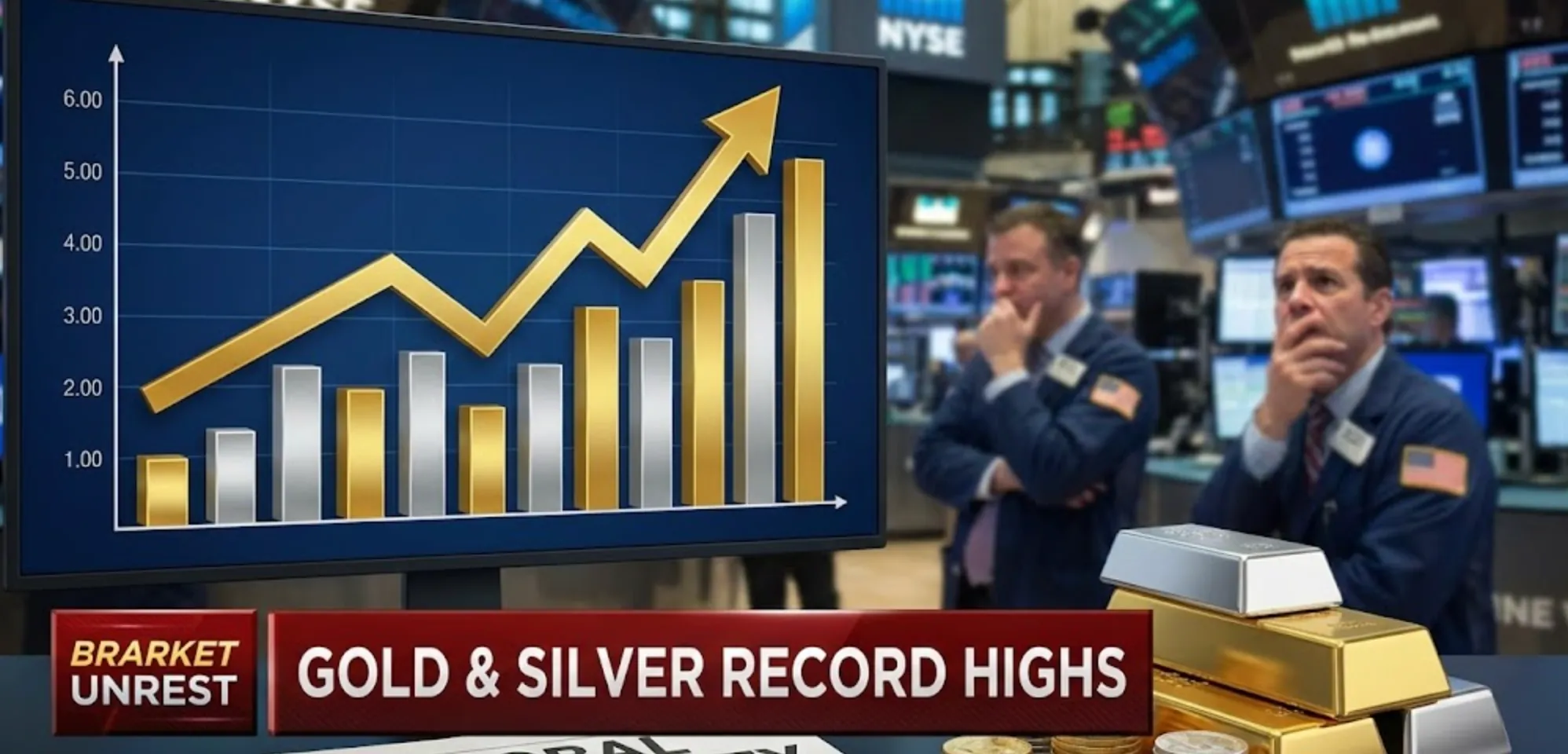 Gold, Silver Soar to Record Highs Amidst Market Unrest