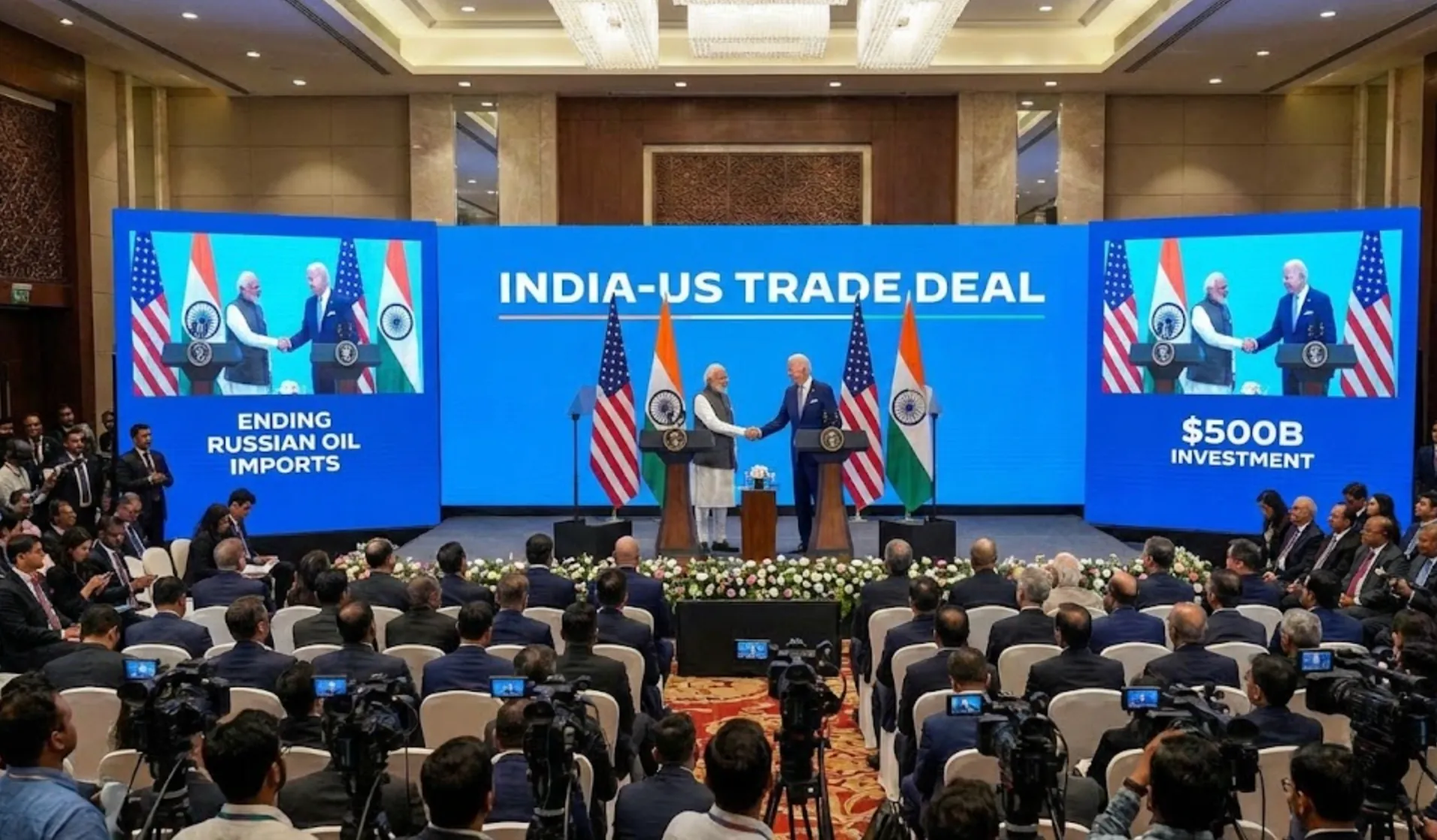 India, US Sign Trade Deal: Ending Russian Oil Imports, $500B Investment